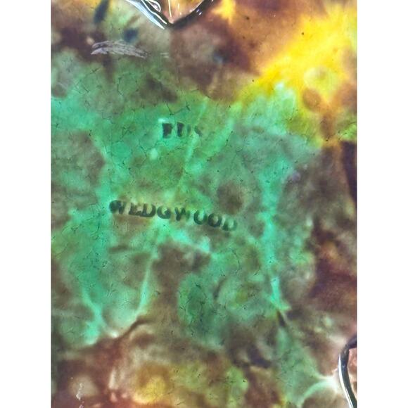 Wedgwood England Antique c. 1870-1890 Majolica Comport Tortoiseshell Glaze-Rare - Picture 10 of 13